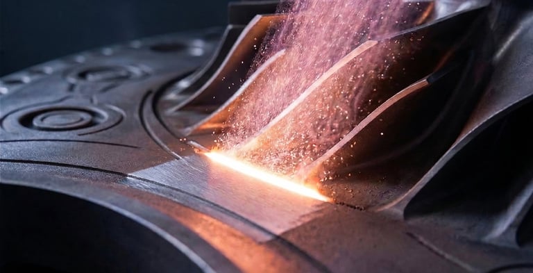 Close-up of a welder striking an arc against metal, creating sparks and an intense bright glow